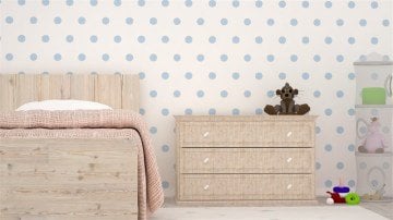 Bebek odası Mavi puantiyeli Milky-Baby-407-2-mavi beyaz-dokusuz