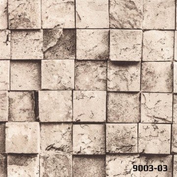 stone 9003-03-taş-bej renkli-eskitme-3 boyut-fon-ev-ofis-iş yeri-yaşam-(Ebat:1,06 m X 15,60 m