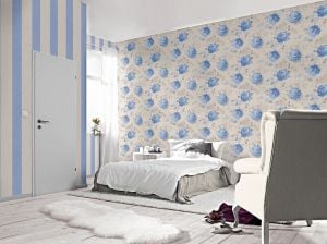 448818 Rasch çiçekli modeli-mavi-fon