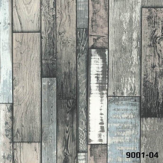 stone 9001-04-Mavi-gri-bej-Ahşap-tahta-3 boyutlu-(Rulo Ebat :1,06 m X 15,60 m