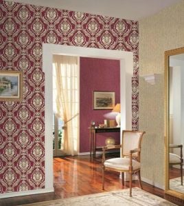 italyan  Corte antica 2802-bordo-damask-desenli-silinebilir-dokulu