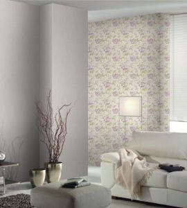 Corte antica 2820-krem-yeşil-pembe-çiçekli-desenli-fon