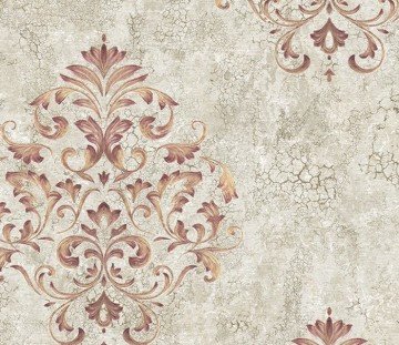 Armani 3013-01-bej-bordo-damask-eskitme-çatlak-desenli-dokulu-modelli-(rulo 16,50m² kaplar)