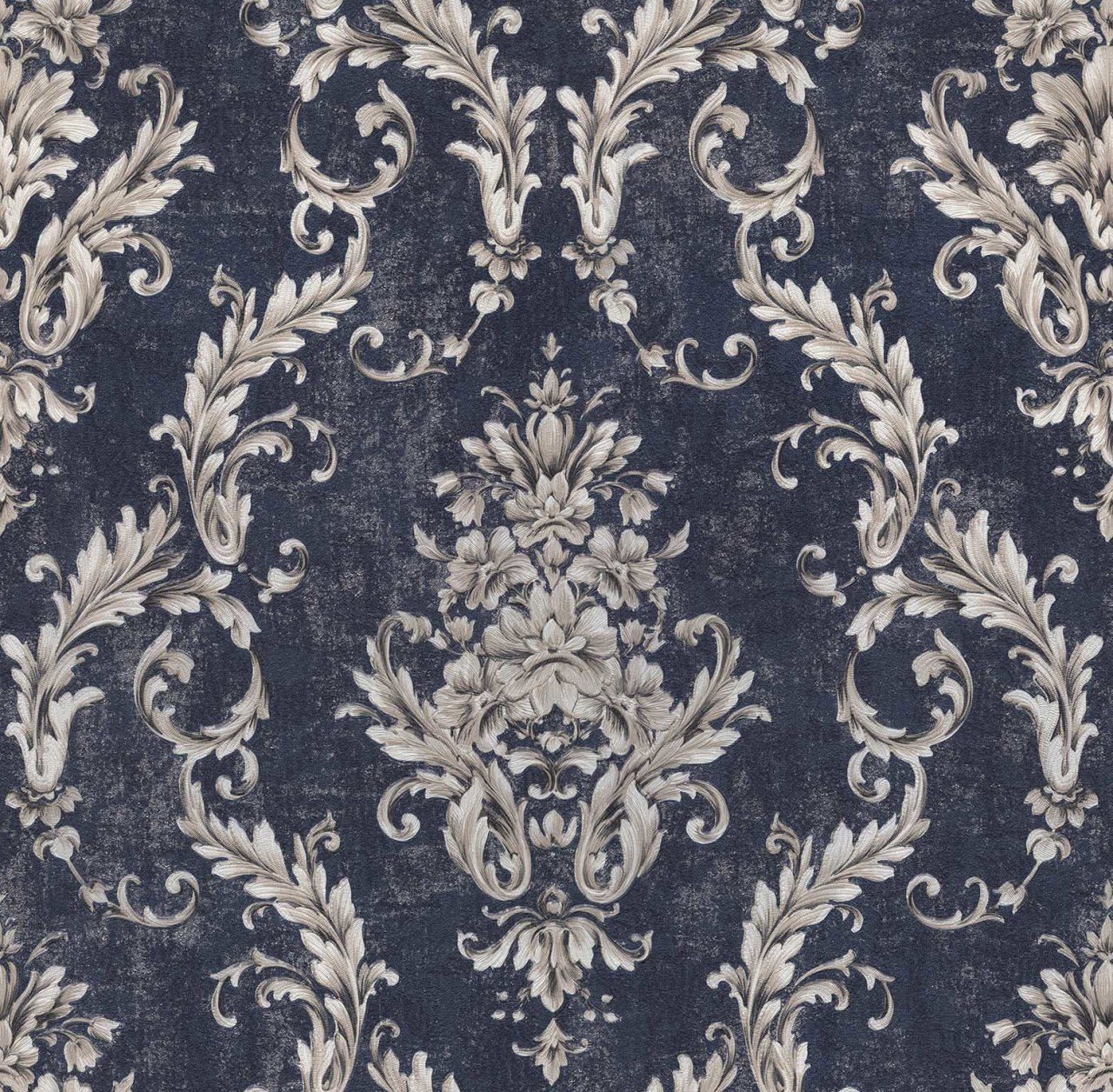 Retro 5001-01-doğal-Mavi-bej-renkli-damask-desenli-modelli-dokulu-fon-(16,2 m2)