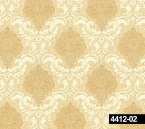 Crown 4412-0-Kahve-Damask-renkli-desenli-dokulu-fon