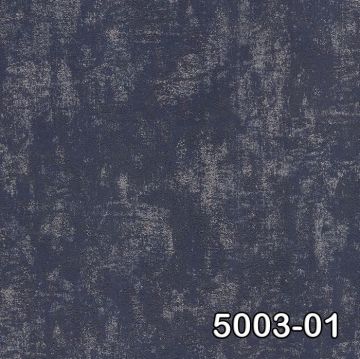 Retro 5003-01-eskitme-mavi-renkli-doğal-dokulu-işlemeli-desensiz-(16,2 m2)