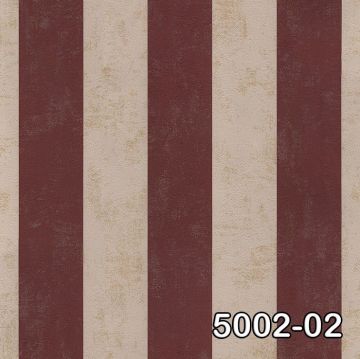 Retro 5002-02-geniş çizgili-dalgalı-bordo-krem-çizgili-dokulu-(16,2 m2)