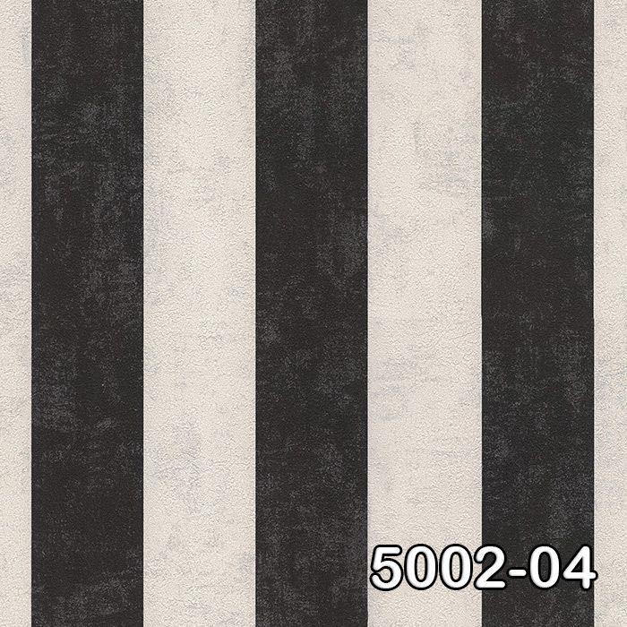 Retro 5002-04-geniş çizgili-siyah-krem-renkli-dokulu-(16,2 m2)