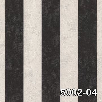 Retro 5002-04-geniş çizgili-siyah-krem-renkli-dokulu-(16,2 m2)