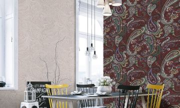 Retro 5013-02-desenli-modern-bordo-yeşil-sarı-renkli-dekor-fon-(16,2 m2)