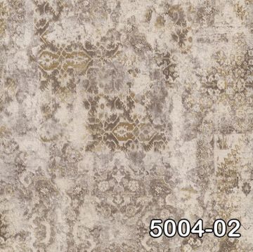 Retro 5004-02-kahverengi-bej-silinebilir-desenli-eskitme-dokulu-işlemeli-fon-(16,2 m2)