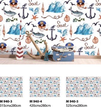Çocuk-genç odası-Moneta posteri M940-3-korsan-balık-mavi-beyaz-(Eni:315 cm x Boyu: 280 cm Ölçü Standart)=8.82 M2 (Kaplar(PAGE:57)