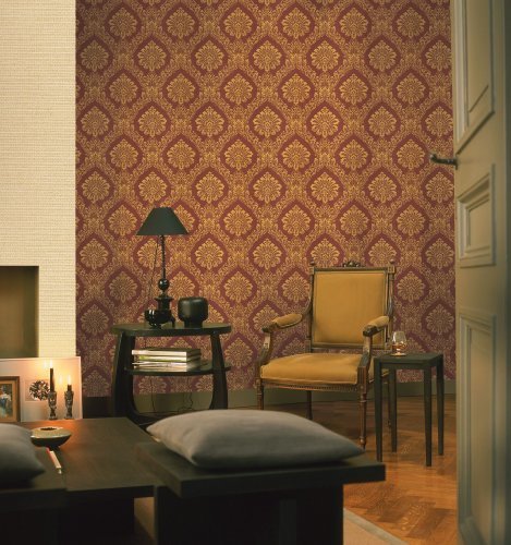 Lamos 6604-03-desenli-bordo-kahve-silinebilir-fon-salon-oda