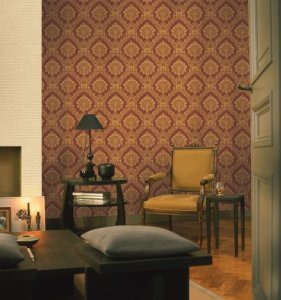 Lamos 6604-03-desenli-bordo-kahve-silinebilir-fon-salon-oda