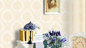 Lamos 6604-04 damask-desenli-açık kahve-silinebilir-fon