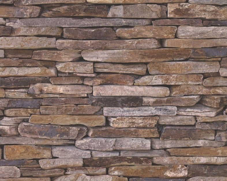 ithal-Alman-As Creation Wood'n Stone duvar kağıdı -9142-17-taş modelli-3 boyut-dokulu-kabartmalı-kahve-Non woven tabanlı-kaliteli-(Rulo:5 m2 kaplar