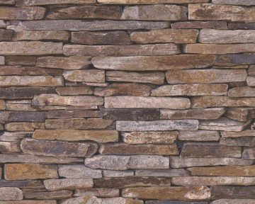 ithal-Alman-As Creation Wood'n Stone duvar kağıdı -9142-17-taş modelli-3 boyut-dokulu-kabartmalı-kahve-Non woven tabanlı-kaliteli-(Rulo:5 m2 kaplar