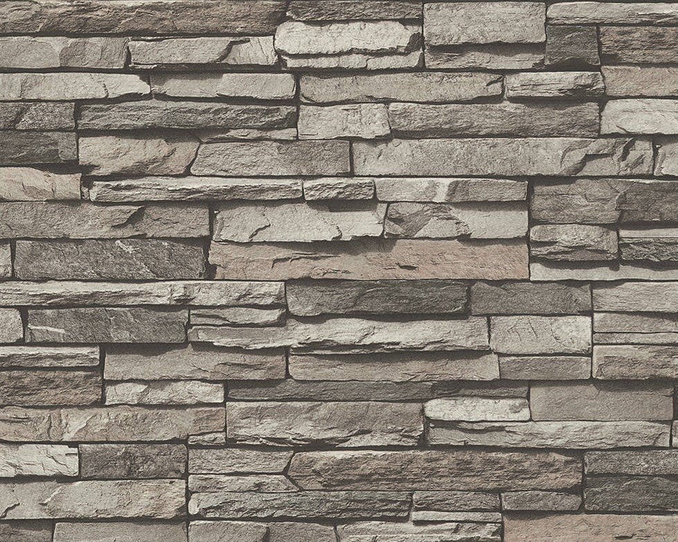 As Creation wood-n-stone duvar kağıdı 95833-1-tas-desenli-(Rulo:5 m2 kapla