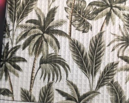Acoustic wallpaper ac 1913-ses yalıtımı-uçuk yeşil-bej-ağaç dalı-yaprak-elyaf-Non woven tabanlı-(Ürünlerimiz vereceğiniz ölçüye göre üretilir-(1 m'2 fiyatıdır.