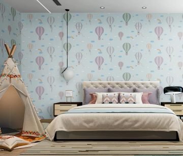 Ada-kids çocuk odası 8901-1-wallpaper collection-pattern-kız-erkek-açık mavi pembe-yeşil-balon-çocuk-fon