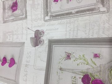Royal Port  8810-03-çerçeve resimli-yazılı-bisiklet-topuklu-ayakkabılı-eyfel kulesi-fon