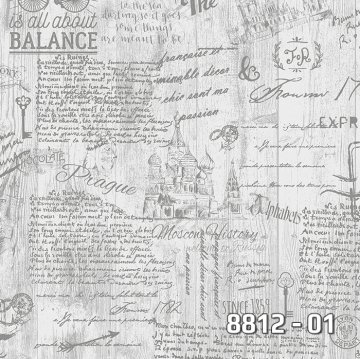 Royal Port  8812-01-yazılı-genç-çocuk-odaları-gri-fon