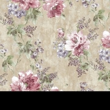indigo 4708-4-Non woven tabanlı-çiçek desenli-fon