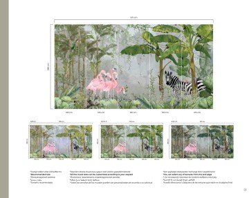 amazon poster A313-2-zebra flamingo-1 m fiyatı- özel poster modeli-Yeşil-fon