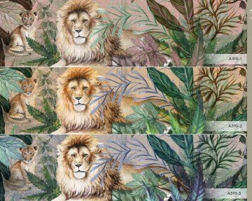 Aslan amazon poster A310-1-renkli sarı-bej-pembe-1 m fiyatı-aslan modelli-fon-3 model  seçenek-yerli-kağıt işçilik uygulaması kolay