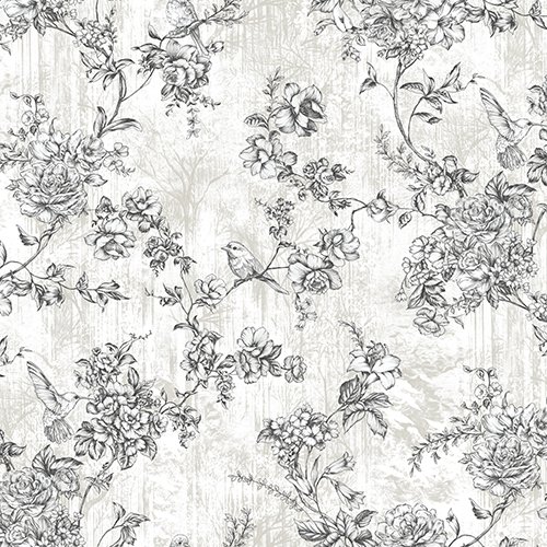 Tropicano 9914-1- ağaç dallı kuş modelli beyaz-kaliteli-fon