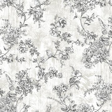 Tropicano 9914-1- ağaç dallı kuş modelli beyaz-kaliteli-fon
