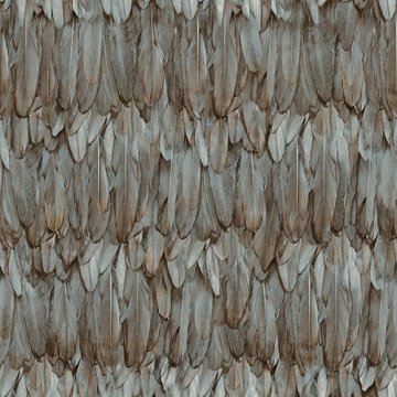 Tropicano 9913-5-kahverengi-kuş kanat modelli-fon
