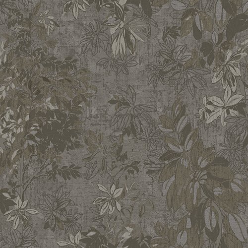 Tropicano 9907-4-yaprak dallı-koyu kahverengi-desenli-fon