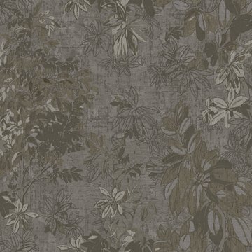 Tropicano 9907-4-yaprak dallı-koyu kahverengi-desenli-fon