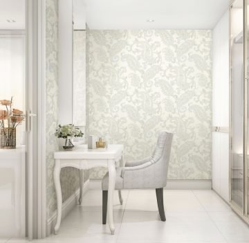 Tropicano 9903-1-krem-renkli desenli-dallı-yapraklı-