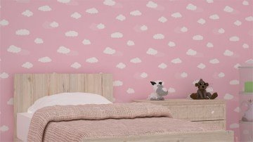 Milky-Baby 405-3-bulutlu pembe-Bebek odası