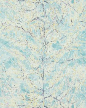 İthal Hollanda BN-Van Gogh duvar kağıtları 17160-mavi sarı-Ağaç-dallı-desenli-Fon-Rulo Ebatı: 10,05 x 0,53 m