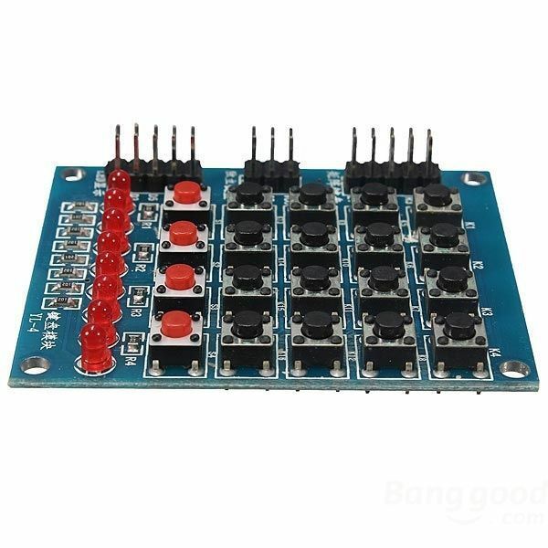 4x4 Butonlu + 8 Led'li Tuş Takımı Keypad Modül