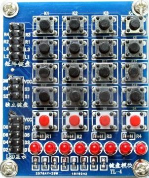 4x4 Butonlu + 8 Led'li Tuş Takımı Keypad Modül