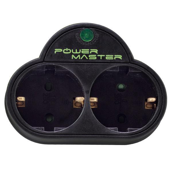 POWERMASTER PM-16916 16A - 3500W 2'Lİ AKIM KORUMALI PRİZ SİYAH