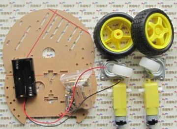 2 wd Robot Araba Şase + Tekerlek + Dc Motor + Pil Kutusu