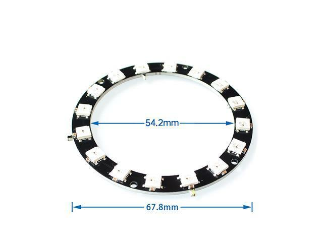 Neopixel 16 Rgb Led Halka Kartı Dahili Sürücülü - Neopixel Ring - 16 X Ws2812 5050 Rgb Led With Inte