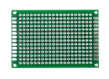 5x7 cm Çift Yüzlü Delikli Bakır Plaket - Çift Taraflı Delikli Pertinaks