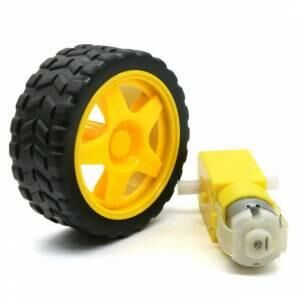 Sarı Tekerlek + Redüktörlü Dc Motor 250 Rpm