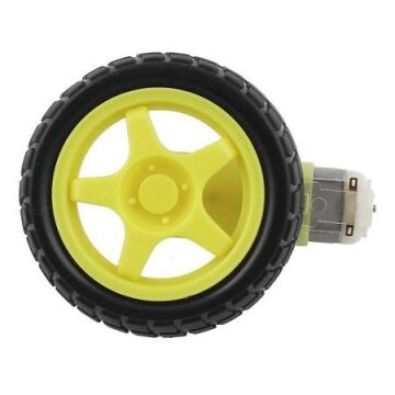 Sarı Tekerlek + Redüktörlü Dc Motor 250 Rpm