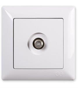 GÜNSAN VISAGE BEYAZ TEKLİ UYDU PRİZİ (F.KON.) (MKZ)