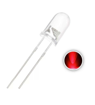 5mm Kırmızı Şeffaf Led - 1 Adet