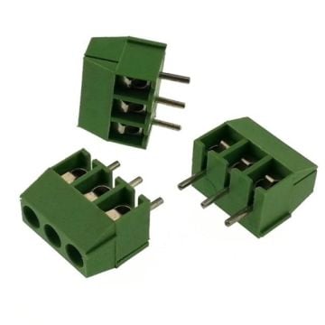 0 Numara 3 Pinli Yeşil Klemens - 5.08 mm Aralıklı