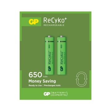 GP Recyko Rechargeable AAA 650m Ah Şarjlı Kalem Pil - 2 Adet