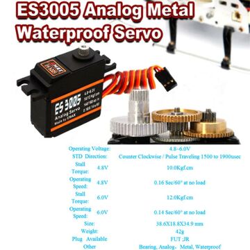 Emax ES3005 Servo Motor Orijinal Metal Analog Servo 42gr Su Geçirmez
